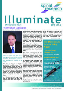 Illuminate Chiropractic News 2010 VOL 2  The Death of Subluxation