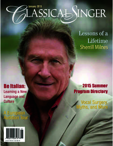 January[removed]Lessons of a Lifetime Sherrill Milnes