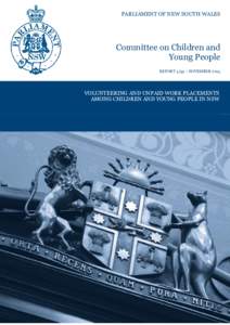 PARLIAMENT OF NEW SOUTH WALES  Committee on Children and Young People REPORT 4/55 – NOVEMBER 2014