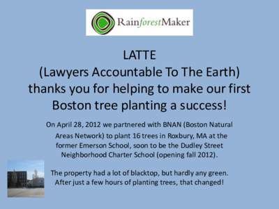Thank you for helping make our first Boston planting happen!