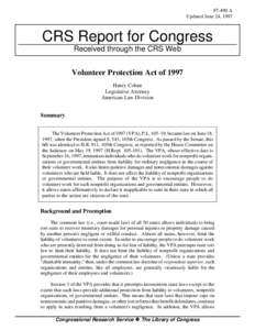 [removed]A Updated June 24, 1997 CRS Report for Congress Received through the CRS Web