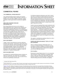 Information Sheet: Commercial Fishing (DE 231CF)