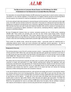 association of Licensed Multiple Retailers consultation response