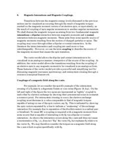 8.  Magnetic Interactions and Magnetic Couplings. Transitions between the magnetic energy levels discussed in the previous section can be visualized as occuring through the result of magnetic torques