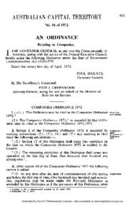 No. 16 of[removed]AN ORDINANCE Relating to Companies.  I