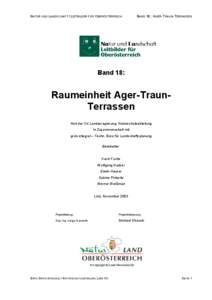 NATUR UND LANDSCHAFT / LEITBILDER FÜR OBERÖSTERREICH  BAND 18.: AGER-TRAUN-TERRASSEN