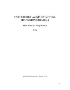 Tart Cherry Azinphos-methyl Transition Strategy, 2008