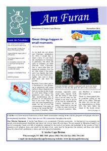 Newsletter L’Arche Cape Breton  Inside this Newsletter: At L’Arche, we are loved for who we are, not for what we do