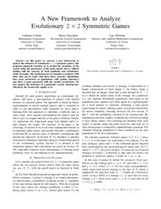 A New Framework to Analyze Evolutionary 2 × 2 Symmetric Games Umberto Cerruti Mario Giacobini