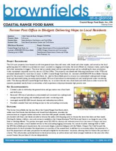 Coastal Range Food Bank:  Former Post Office in Blodgett Delivering Hope to Local Residents (October 2008)