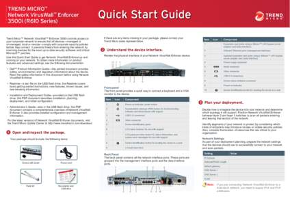 TREND MICRO™ Network VirusWall™ Enforcer 3500i (R610 Series) Trend Micro™ Network VirusWall™ Enforcer 3500i controls access to your corporate network to ensure that all devices—managed or unmanaged, local or re