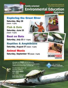 Free 2016 Exploring the Great River Saturday, May 28 (noon - 4 pm)