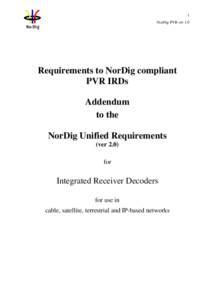 NorDig Integrated Receiver Decoder Specification