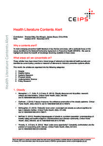    	
   Health Literature Contents Alert