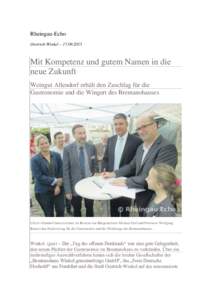 Rheingau-Echo Oestrich-Winkel – Mit Kompetenz und gutem Namen in die neue Zukunft Weingut Allendorf erhält den Zuschlag für die