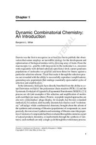 Chapter 1  AL Dynamic Combinatorial Chemistry: An Introduction