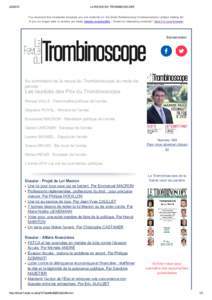 LA REVUE DU TROMBINOSCOPE You received this newsletter because you are currently on the Dods Parliamentary Communications Limited mailing list. If you no longer wish to receive our mai