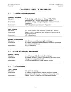 Dam Safety Modifications at Cherokee, Fort Loudoun, Tellico, and Watts Bar Dams Final Environmental Impact Statement