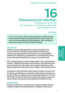 Chapter 16 Pneumococcal Infection  16 Pneumococcal Infection PPV introduced for “at risk” 1996