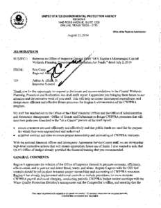 Detailed Response to OIG Report No. 15-P-0003, EPA Region 6 Mismanaged Coastal Wetlands Planning, Protection and Restoration Act Funds