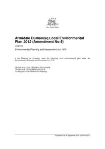 New South Wales  Armidale Dumaresq Local Environmental Plan[removed]Amendment No 5) under the