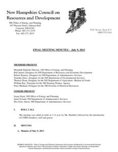 NH Office of Energy and Planning 107 Pleasant Street, Johnson Hall Concord, NH[removed]Phone: [removed]Fax: [removed]