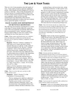 THE LAW & YOUR TAXES There are a lot of misconceptions about the legality of taxes. Some of this is based on materials supplied by groups, which illegally promote dropping out of the tax system or “untaxing”. Some of