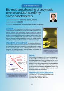 Advanced MEMS  Bio-mechanical sensing of enzymatic reaction on DNA bundle by silicon nanotweezers Contact Researcher: Dominique COLLARD, Pr.