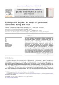 Sovereign debt disputes: A database on government coerciveness during debt crises