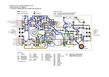 Marelli SAE 701 A Power/APS/Ignition PCB Component and PCB Diagram V[removed], [removed], copyright www.dinoplex.org PCB Traces Top  Via