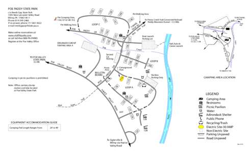 Poe Paddy State Park Campground Map Brochure, Pennsylvania Stte Parks