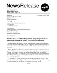 Puerto Rico / Orlando Figueroa / University of Puerto Rico at Mayagüez / University of Puerto Rico / Langley Research Center / Exploration of Mars / Territories of the United States / Education in the United States / Liga Atletica Interuniversitaria de Puerto Rico / NASA personnel / Middle States Association of Colleges and Schools