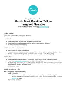     Design School Lesson Plan   Comic Book Creation: Tell an  