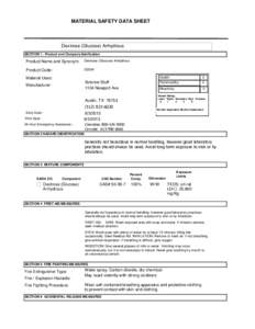 MATERIAL SAFETY DATA SHEET  Dextrose (Glucose) Anhydrous SECTION 1 . Product and Company Idenfication  Product Name and Synonym: