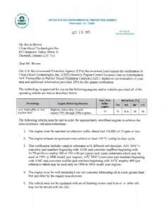 Letter from EPA to Clean Diesel Technologies, Inc. (CDTi) formally Engine Control Systems (October 29, 2013)