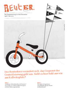 Illustration: Marie Bauer  Die Stadtteilzeitung aus dem Reuterkiez April / Maider