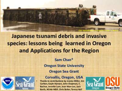 Talking points:  Japanese tsunami debris and invasive species
