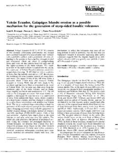 Bull VolcanoI[removed]:[removed]Volcanology © Springer-Verlag[removed]v olcan Ecuador, Galapagos Islands: erosion as a possible