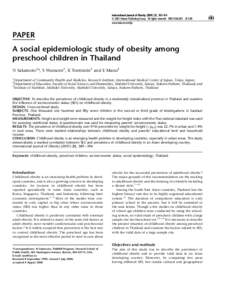 International Journal of Obesity[removed], 389±394 ß 2001 Nature Publishing Group All rights reserved 0307±[removed] $15.00 www.nature.com/ijo PAPER A social epidemiologic study of obesity among