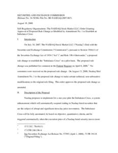 Financial economics / 73rd United States Congress / United States securities law / Business / Economy of the United States / NASDAQ / Securities Exchange Act / Trading halt / Stock market / United States Securities and Exchange Commission / Investment