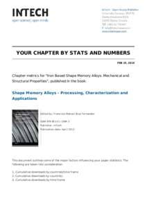 YOUR CHAPTER BY STATS AND NUMBERS FEB 25, 2014 Chapter metrics for 