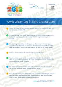 Presented by  Coordinated by World Water Day T-Shirt Instructions 1