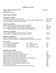 CURRICULUM VITAE Joseph A. Bonanno, OD, PhD, FAAO 1004	
  E.	
  Wylie	
  St.	
   Bloomington,	
  IN	
  47401	
    June 2013