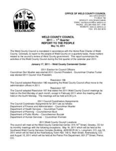 OFFICE OF WELD COUNTY COUNCIL 915 10TH STREET P O BOX 758 GREELEY, COLORADO[removed]EMAIL: [removed] PHONE: [removed]EXT. 4780