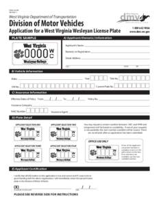 West Virginia Wesleyan College License Application Page 1