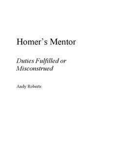 Homer's Mentor - Duties Fulfilled or Misconstrued