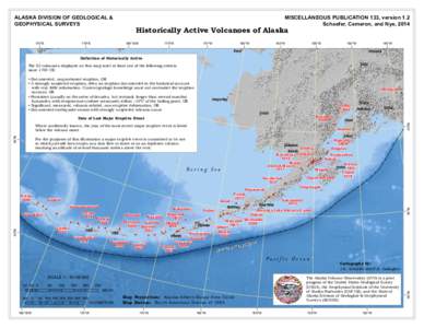 ALASKA DIVISION OF GEOLOGICAL & GEOPHYSICAL SURVEYS Historically Active Volcanoes of Alaska  175°E