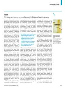 Perspectives  Book Choking on corruption—reforming Pakistan’s health system Among Ian Dury and the Blockheads Reasons To Be Cheerful National Health