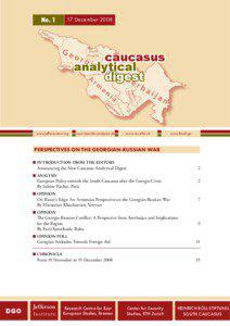 No.1 Caucasus Analytical Digest