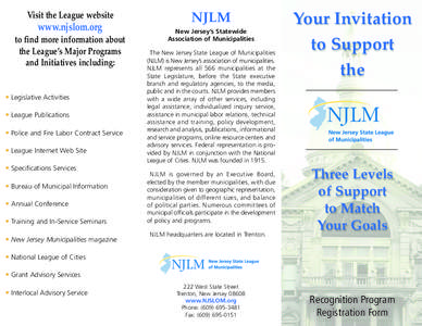 Visit the League website  www.njslom.org to find more information about the League’s Major Programs and Initiatives including: